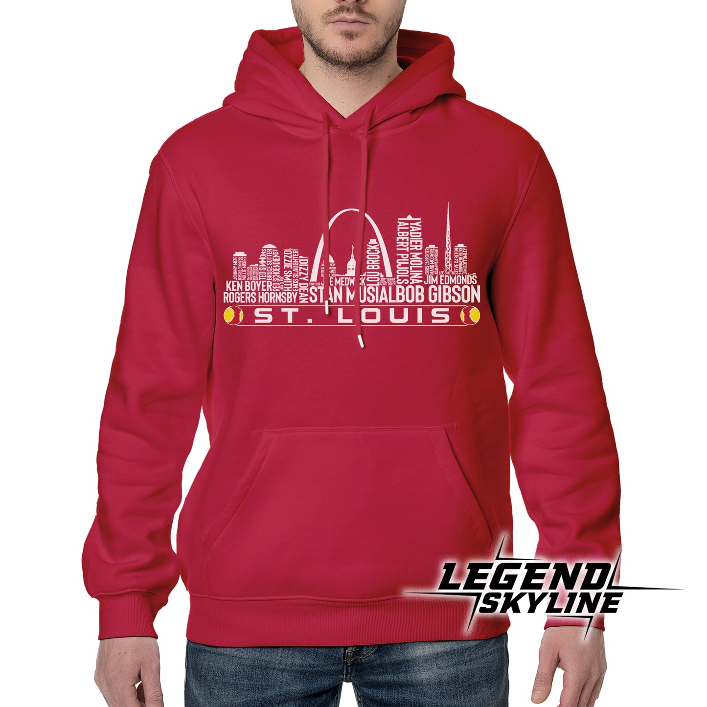 St. Louis Baseball Team All Time Legends St. Louis City Skyline Shirt