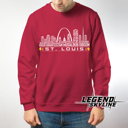 St. Louis Baseball Team All Time Legends St. Louis City Skyline Shirt