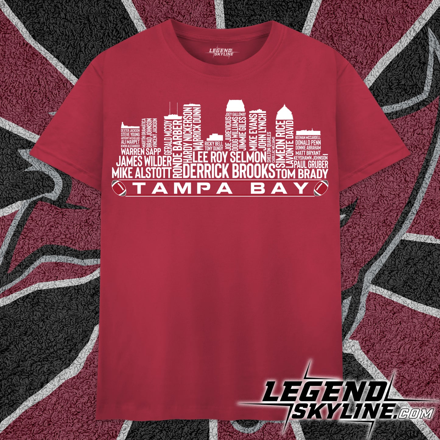 Tampa Bay Football Team All Time Legends Tampa Bay Skyline Shirt
