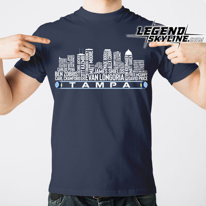Tampa Bay Baseball Team All Time Legends Tampa Bay City Skyline Shirt