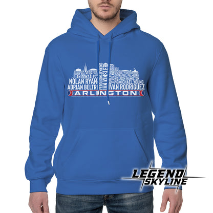 Texas Baseball Team All Time Legends Arlington City Skyline Shirt