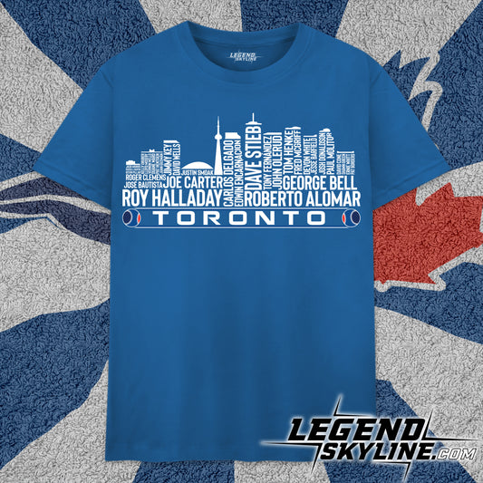 Toronto Baseball Team All Time Legends Toronto City Skyline Shirt