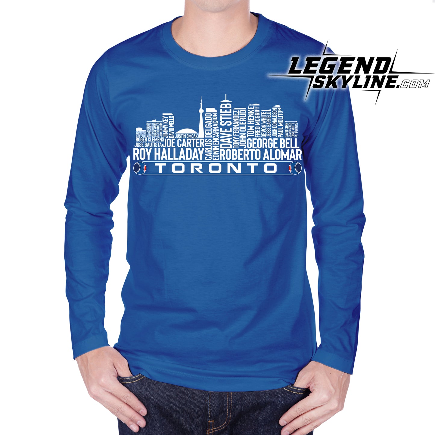 Toronto Baseball Team All Time Legends Toronto City Skyline Shirt