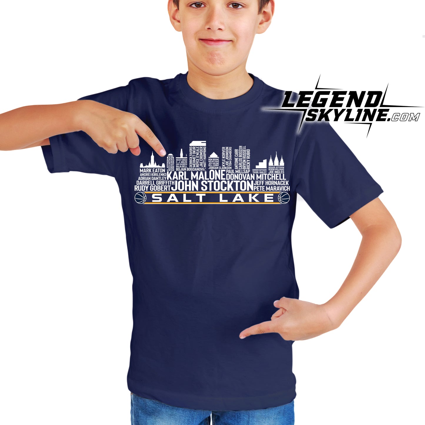 Utah Basketball Team All Time Legends Salt Lake City Skyline Shirt