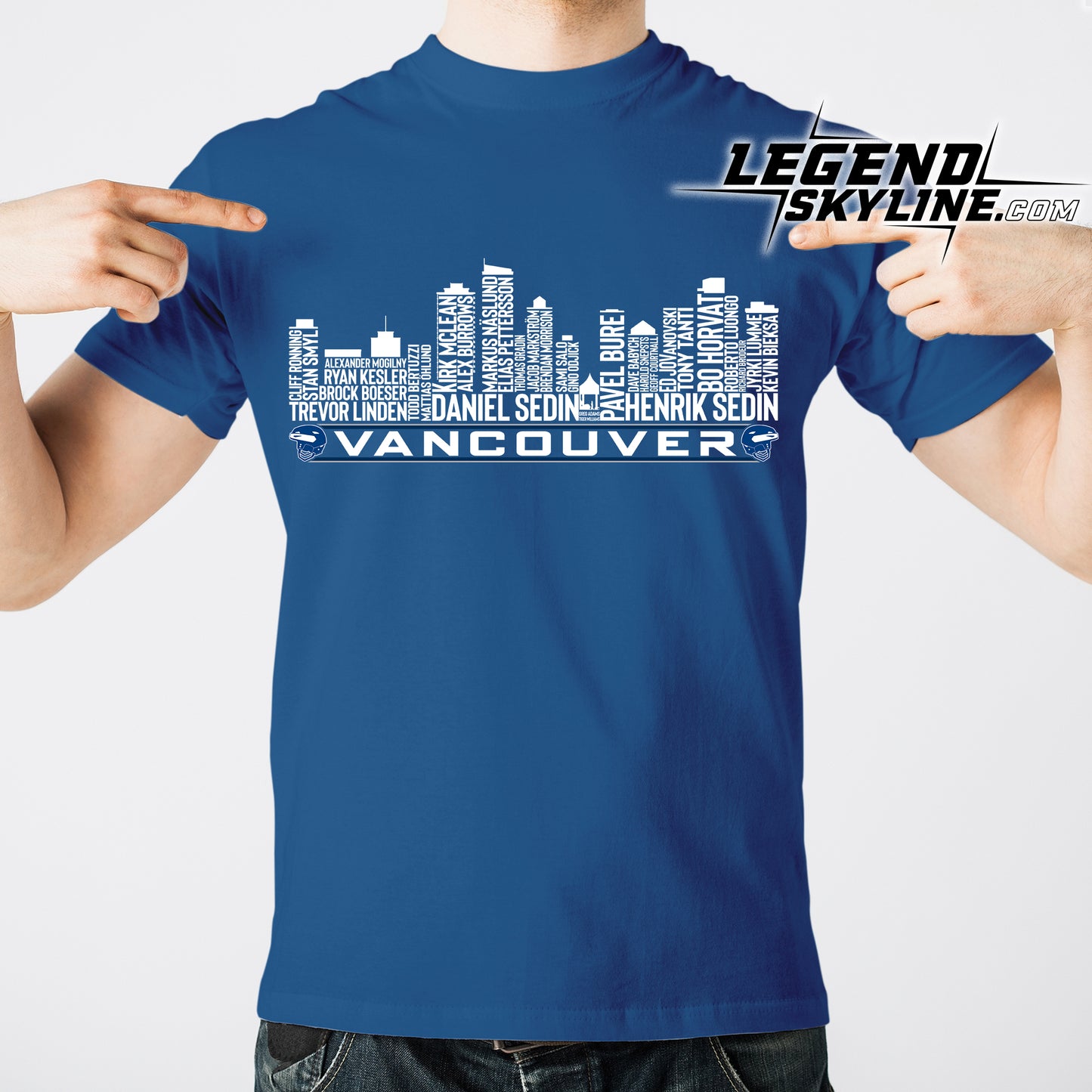 Vancouver Hockey Team All Time Legends Vancouver City Skyline Shirt