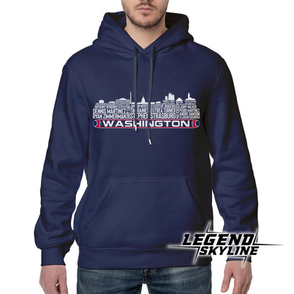 Washington D.C Baseball Team All Time Legends Washington D.C Skyline Shirt