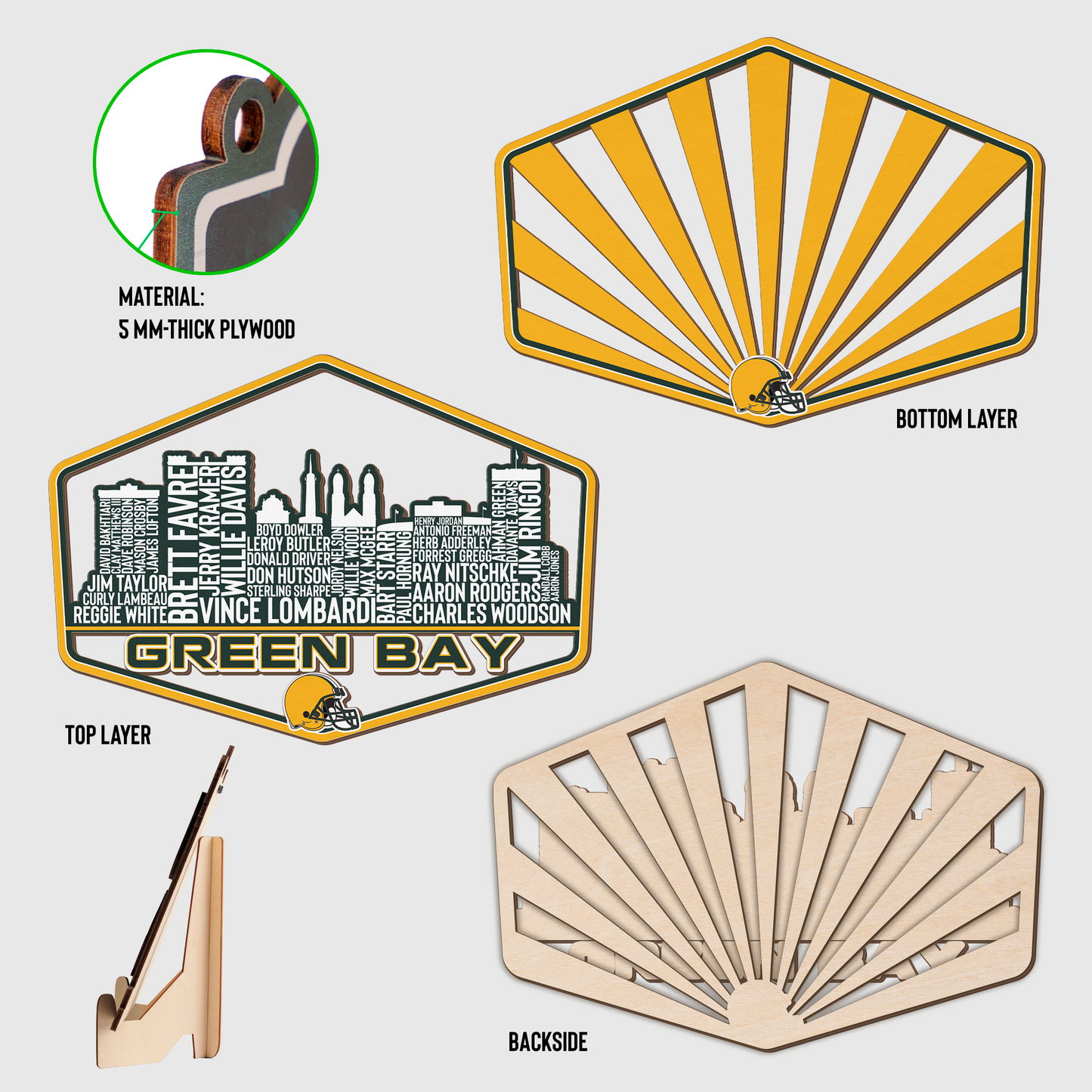 Green Bay Football Greatest Of All Time Legend Team Wood Sign Green Bay City Skyline Gift Decor
