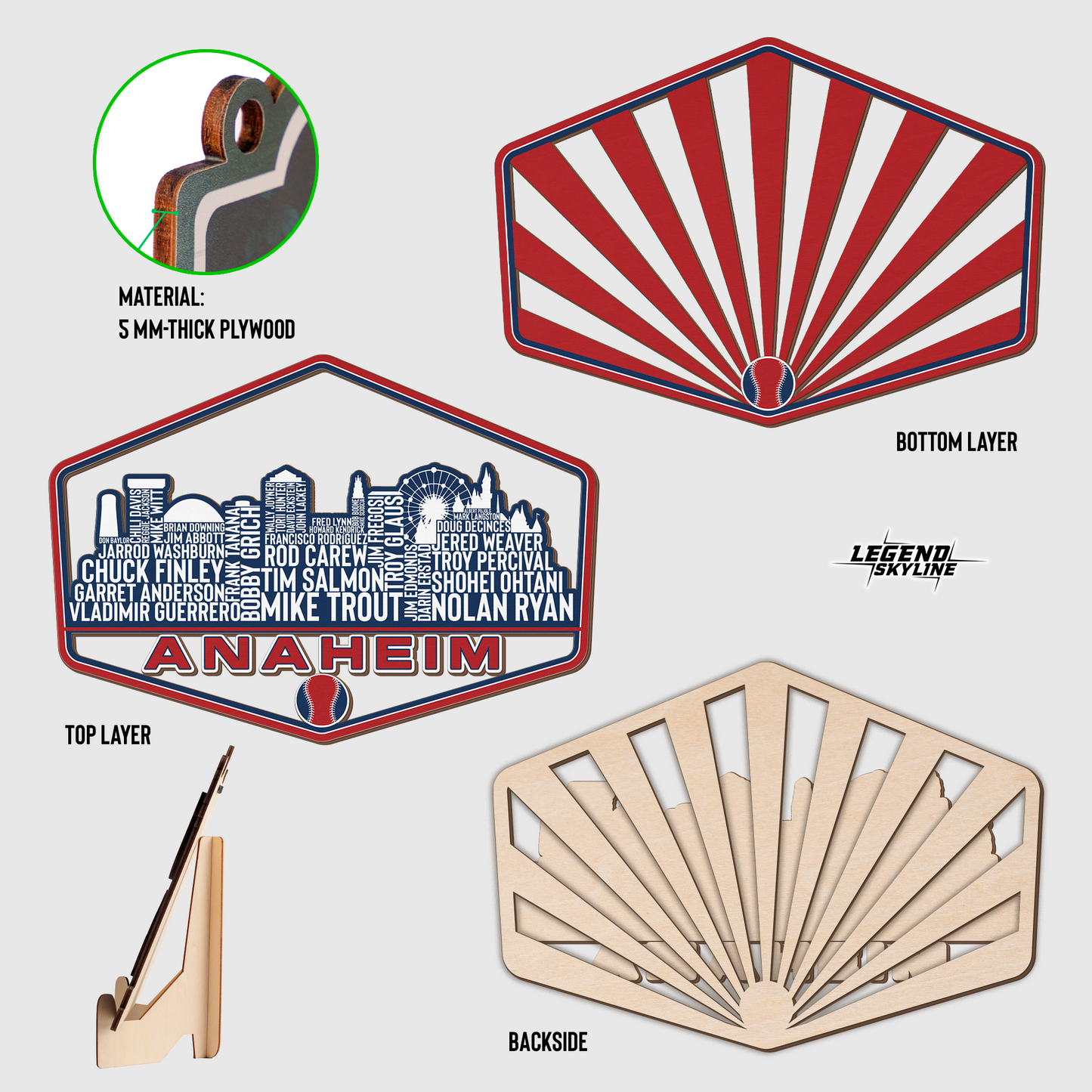 Los Angeles Baseball Greatest Of All Time Legend Team Wood Sign Los Angeles City Skyline Gift Decor
