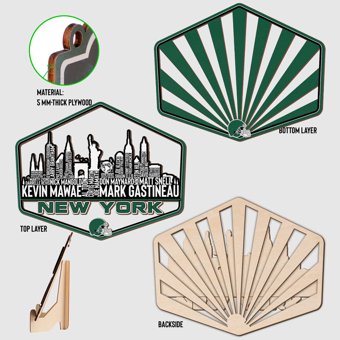 New York Football Greatest Of All Time Legend Team Wood Sign New York City Skyline Gift Decor