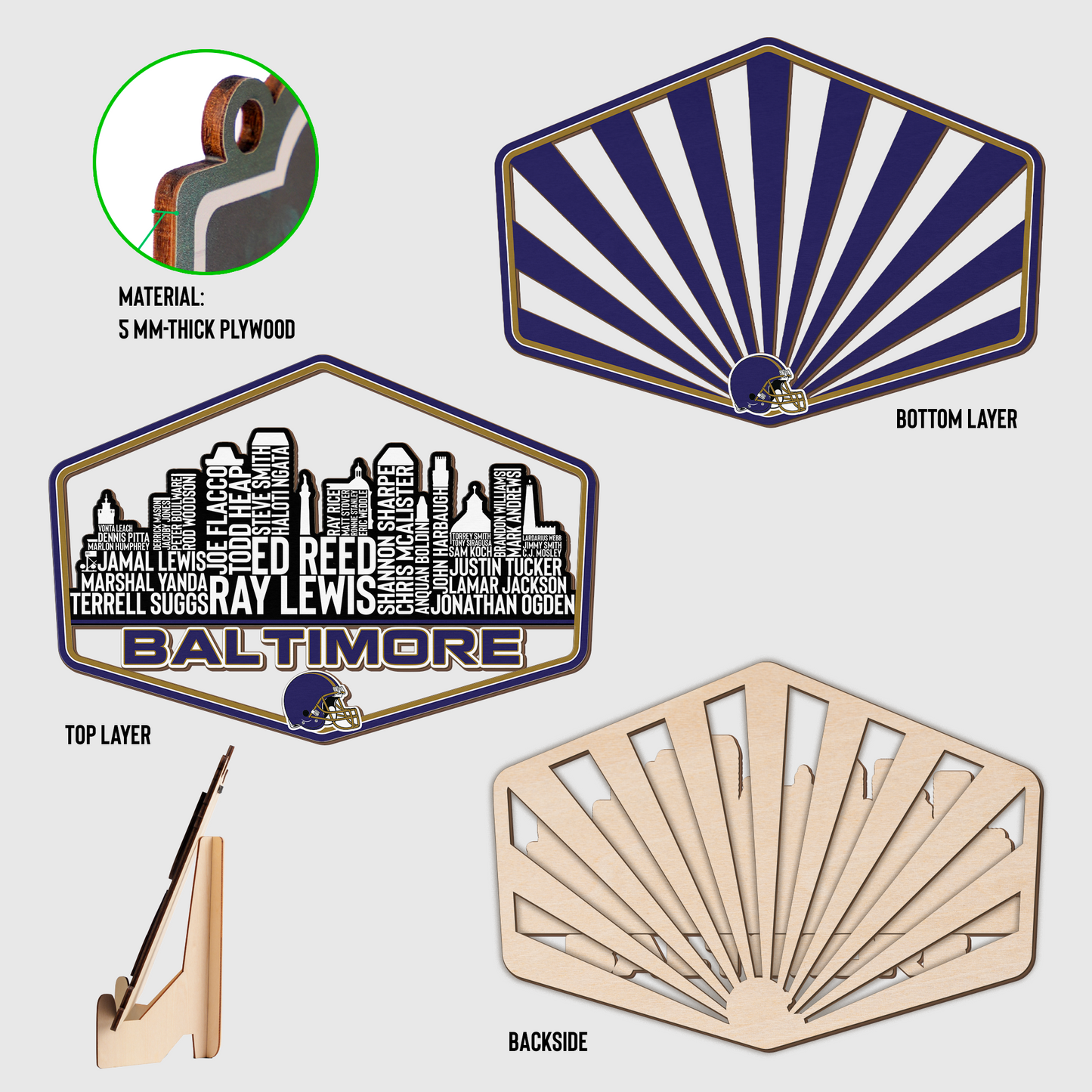 Baltimore Football Greatest Of All Time Legend Team Wood Sign Baltimore City Skyline Gift Decor