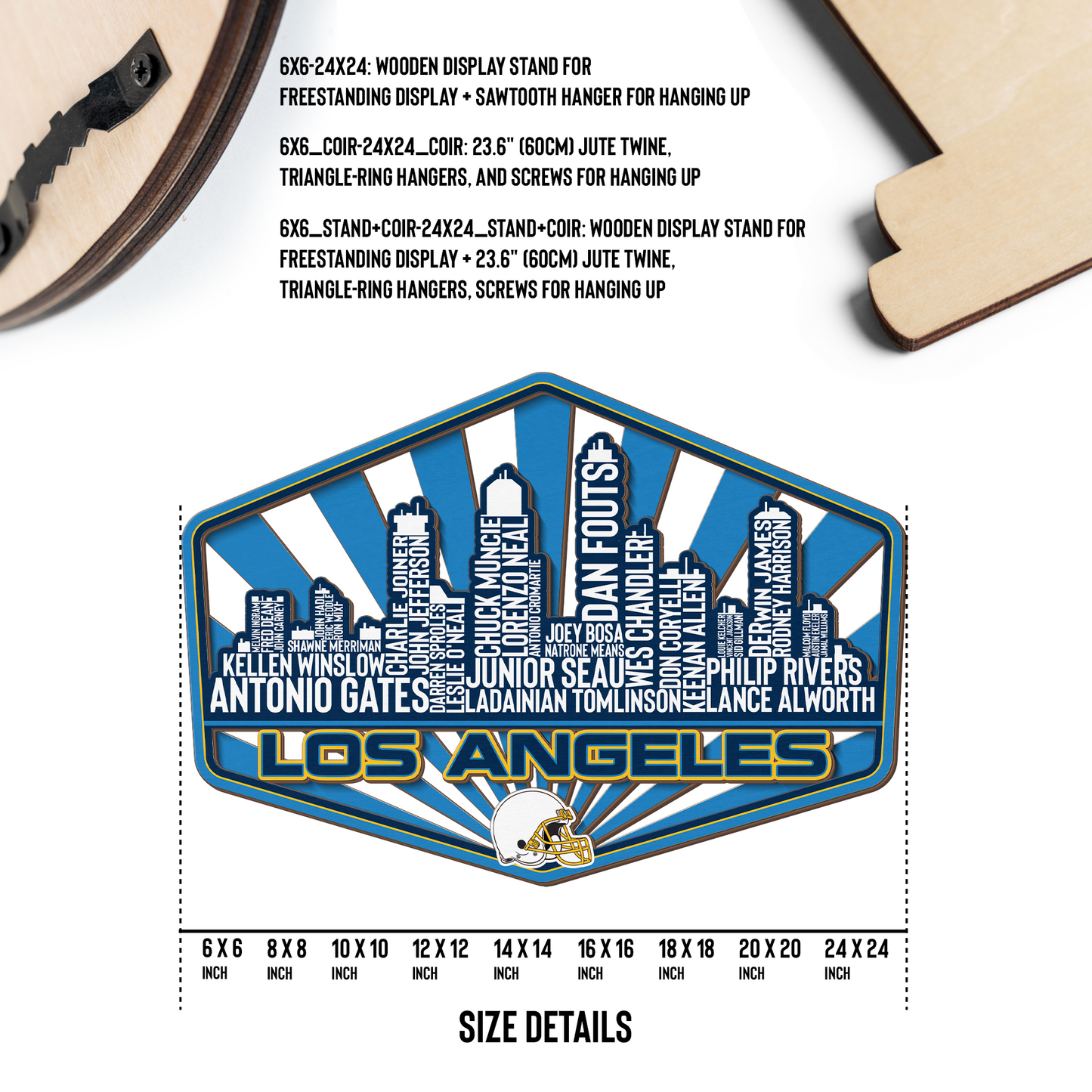 Los Angeles Football Greatest Of All Time Legend Team Wood Sign Los Angeles City Skyline Gift Decor