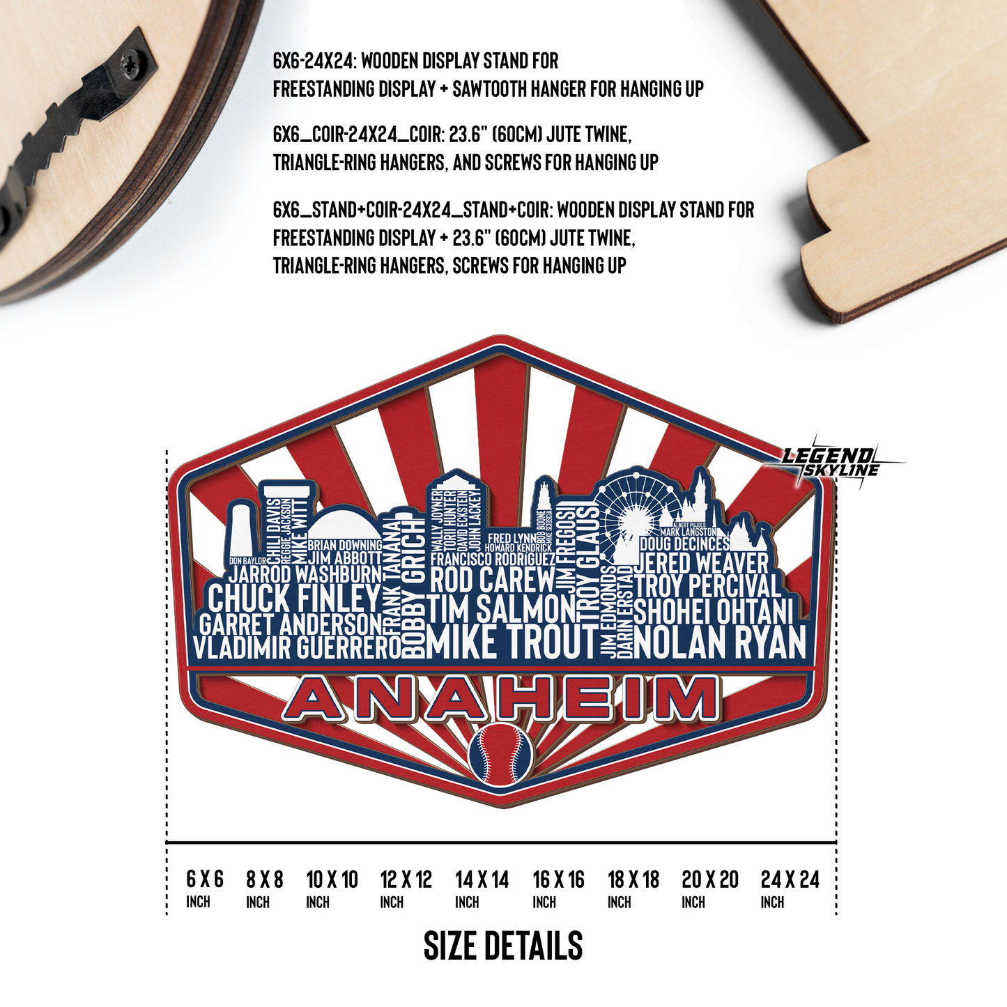 Los Angeles Baseball Greatest Of All Time Legend Team Wood Sign Los Angeles City Skyline Gift Decor