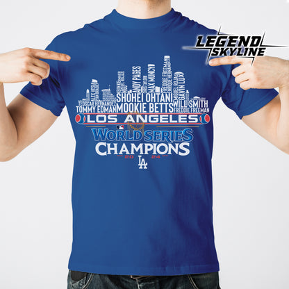 Los Angeles Baseball Champions Team 2024 Los Angeles City Skyline Shirts