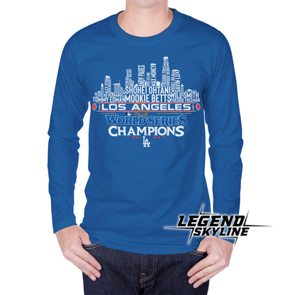Los Angeles Baseball Champions Team 2024 Los Angeles City Skyline Shirts