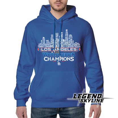 Los Angeles Baseball Champions Team 2024 Los Angeles City Skyline Shirts